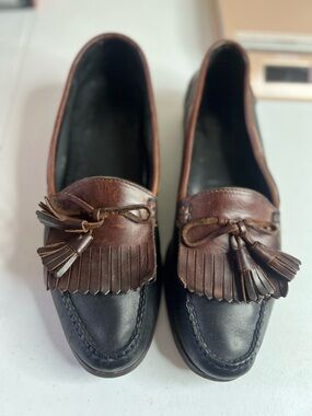 Cole Haan Country leather kilt tassel slip-on loafer shoes Men’s 12 Black Brown